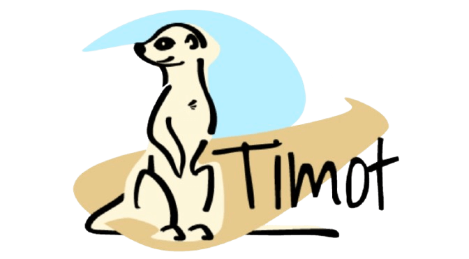 Timot – autós közösségi alkalmazás logója, szurikátával